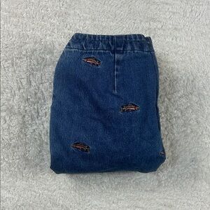 Unbranded cropped high rise trout embroidered jeans, 26x28
